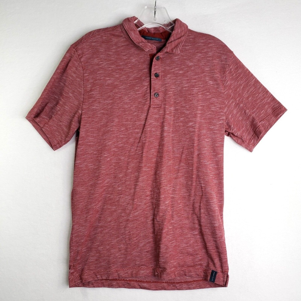 Perry Ellis Polo Shirt Mens Small Red Heather Knit‎ Casual Short Sleeve Outdoor